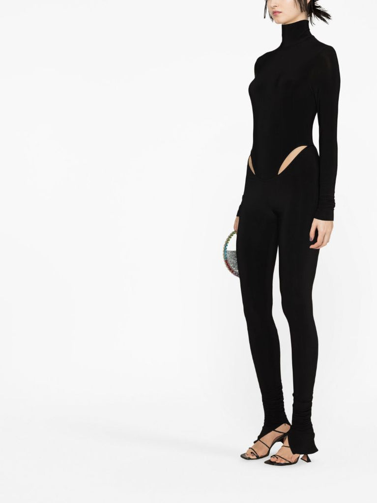Black Cut-out High-neck Jumpsuit