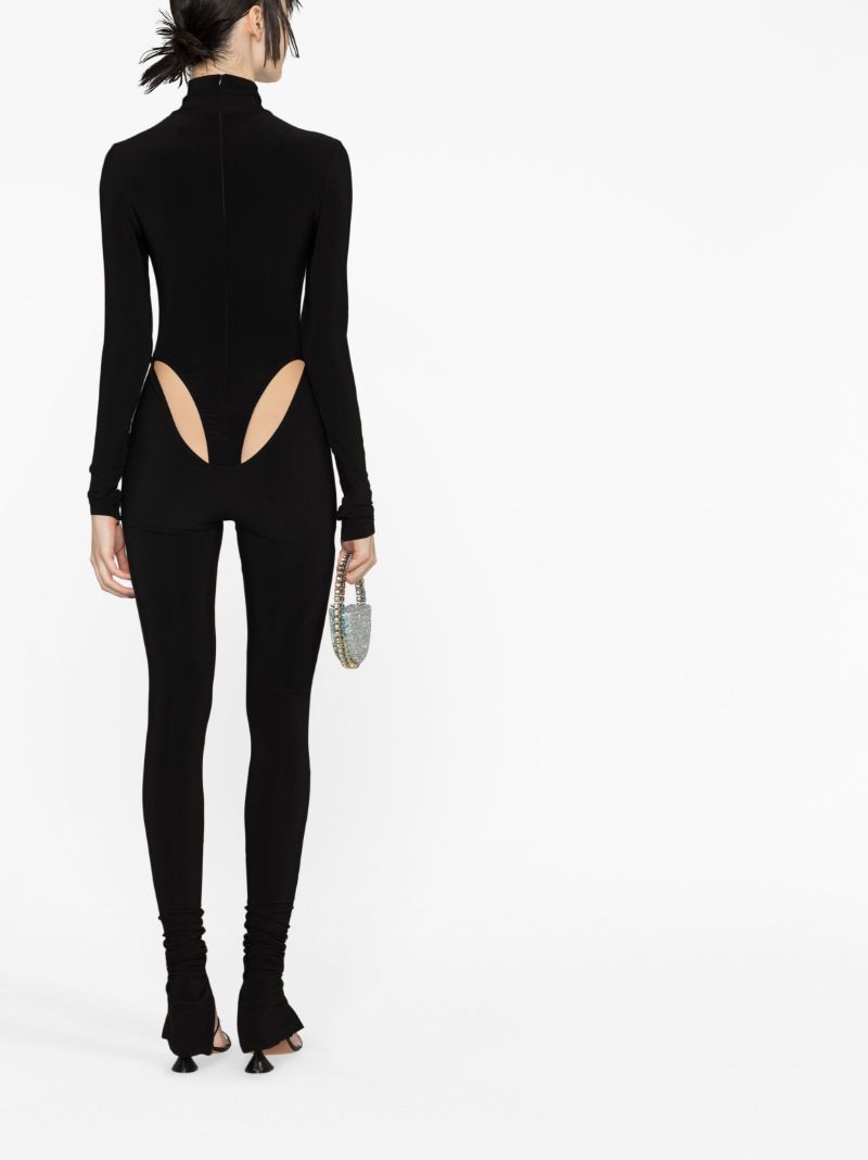 Black Cut-out High-neck Jumpsuit