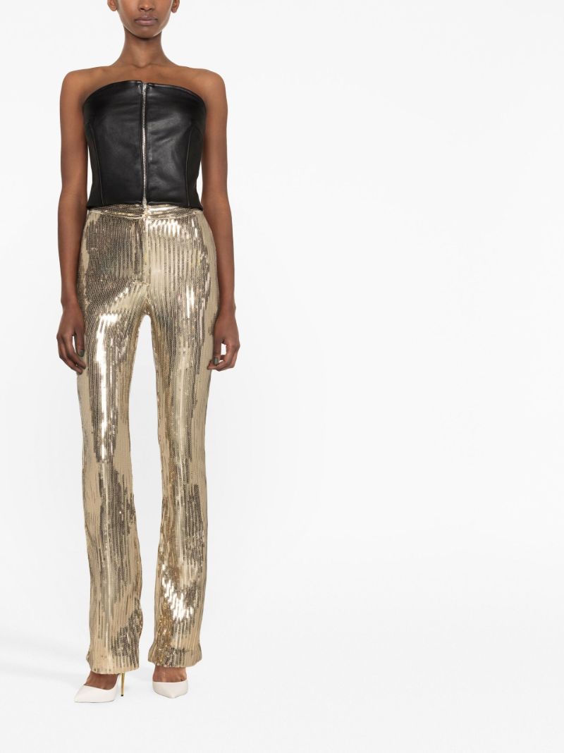 Gold Sequinned High-waisted Trousers