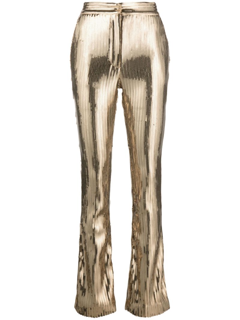 Gold Sequinned High-waisted Trousers