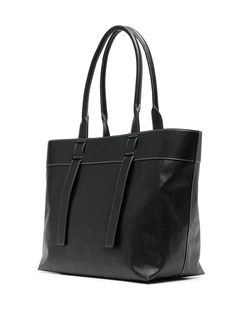 Black Smiley Logo Canvas Tote Bag