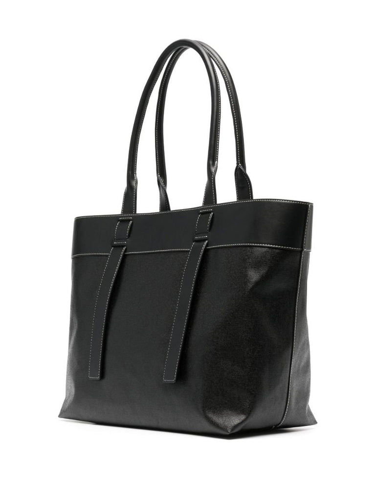 Black Smiley Logo Canvas Tote Bag
