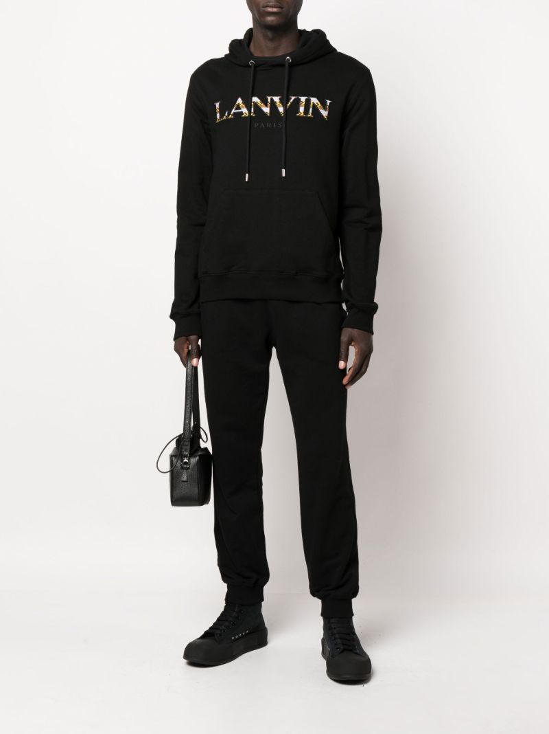 Black Curb Cotton Track Pants