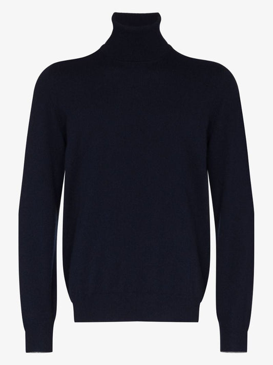 Blue Turtleneck Cashmere Sweater