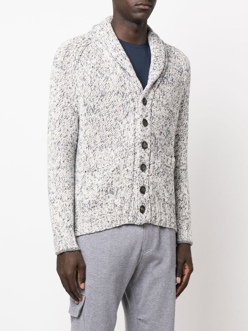 Grey Patch Pocket Wool Cardigan