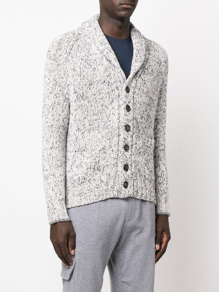 Grey Patch Pocket Wool Cardigan