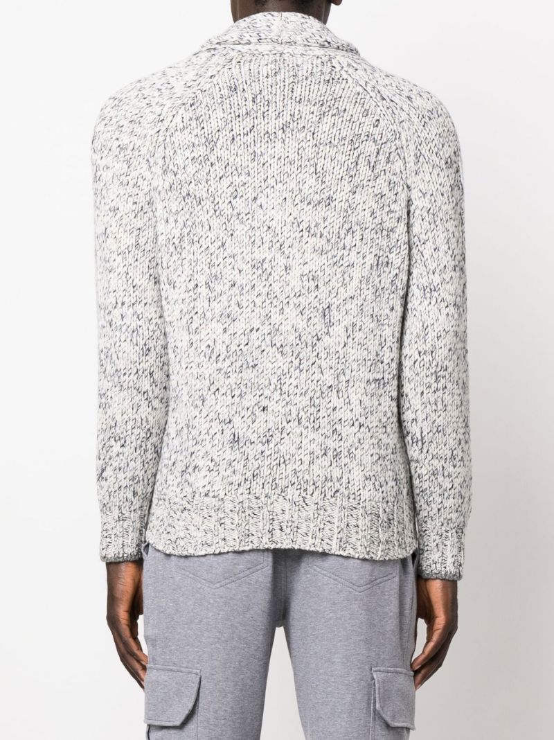 Grey Patch Pocket Wool Cardigan