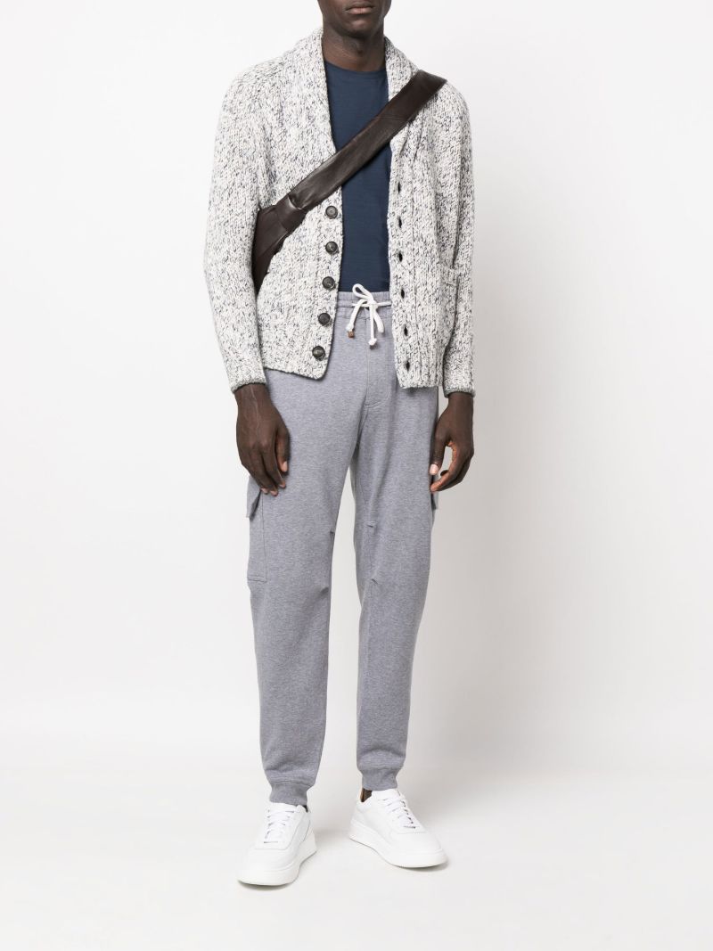 Grey Patch Pocket Wool Cardigan