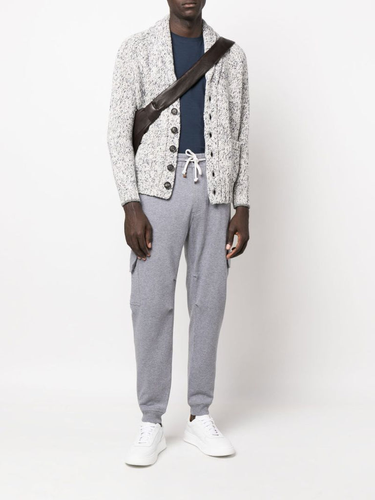 Grey Patch Pocket Wool Cardigan