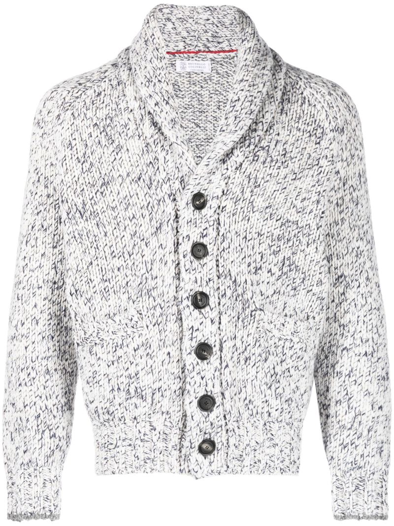 Grey Patch Pocket Wool Cardigan