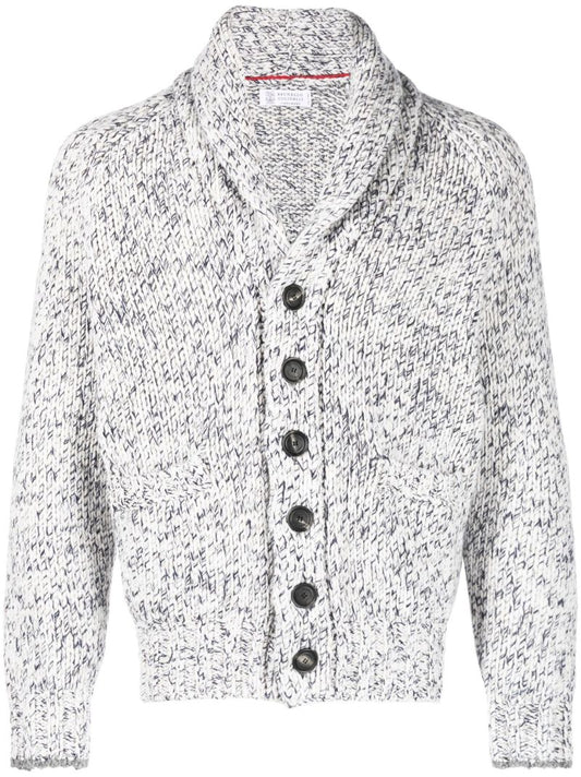 Grey Patch Pocket Wool Cardigan