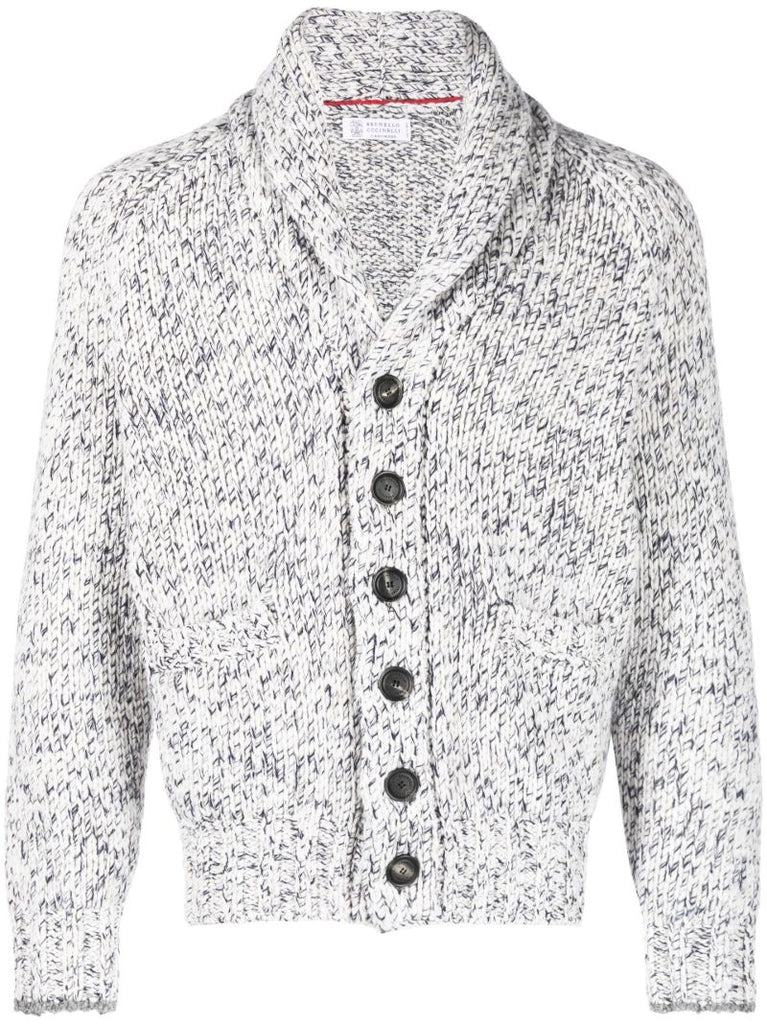 Grey Patch Pocket Wool Cardigan