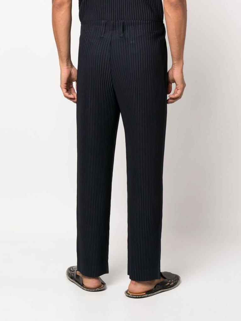 Blue Basics PlissÃ_x0083_Â© Straight Leg Trousers