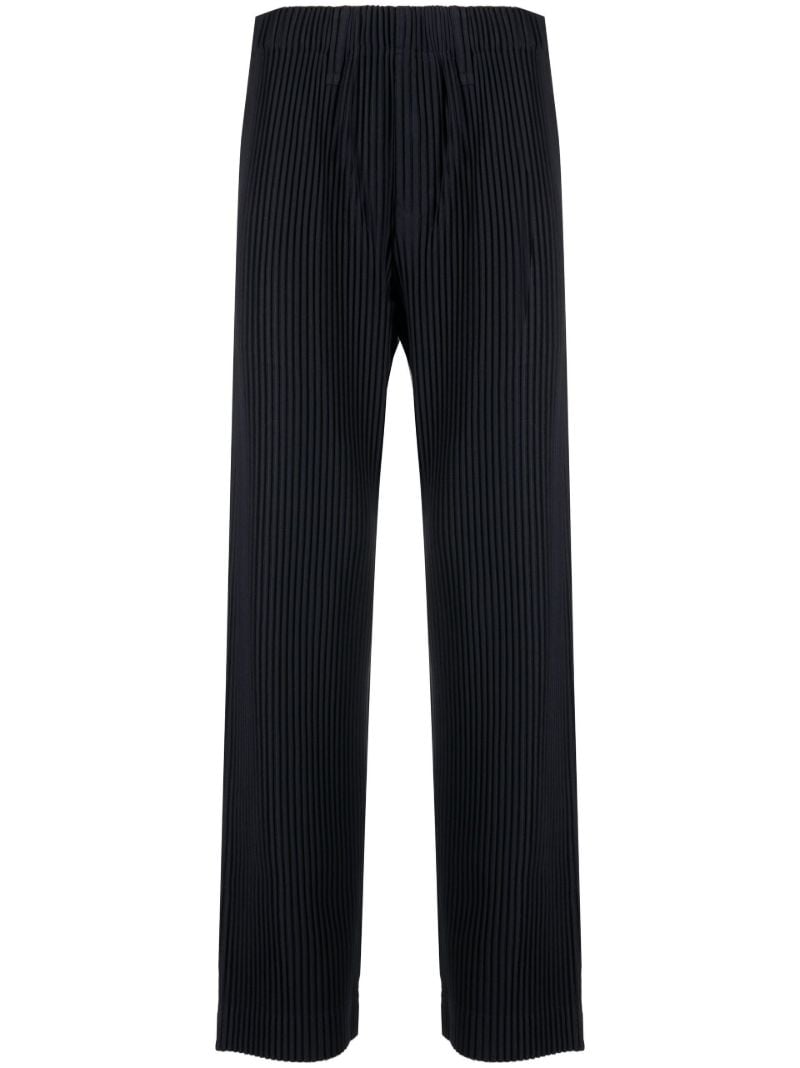 Blue Basics PlissÃ_x0083_Â© Straight Leg Trousers
