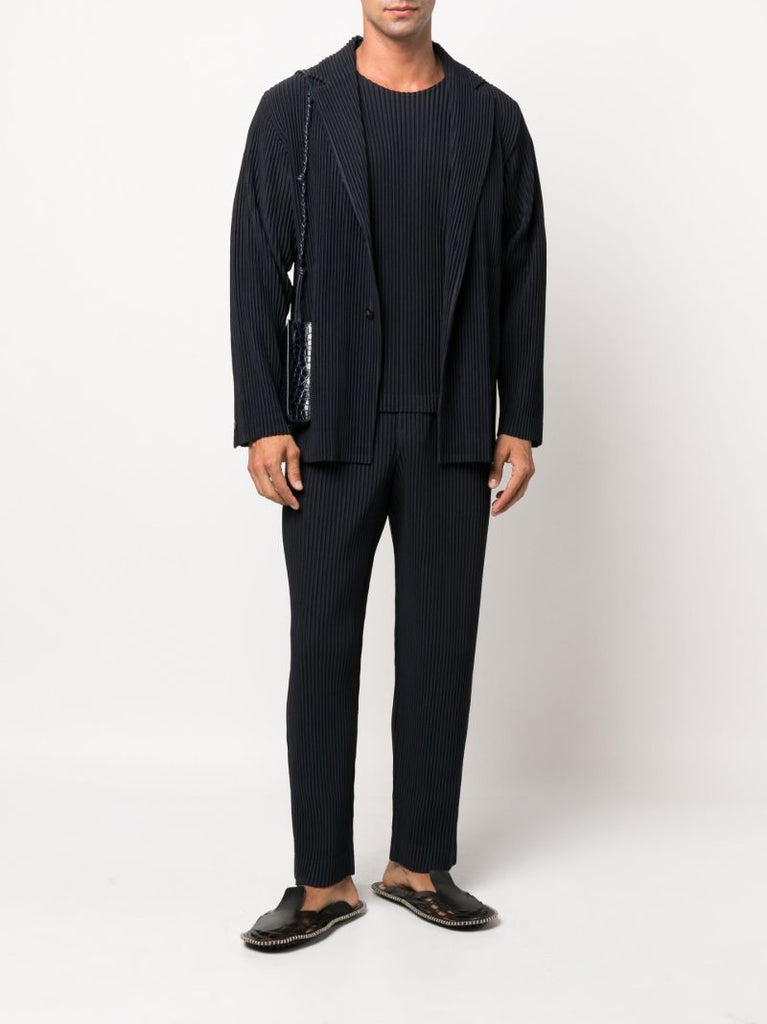 Blue Basics PlissÃ_x0083_Â© Straight Leg Trousers
