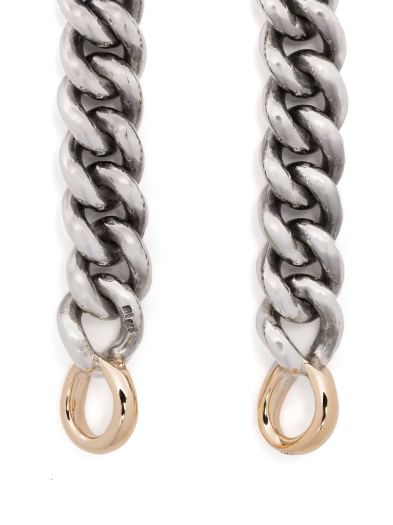 Sterling Silver and 14k Yellow Gold Minimega Curb Chain Bracelet