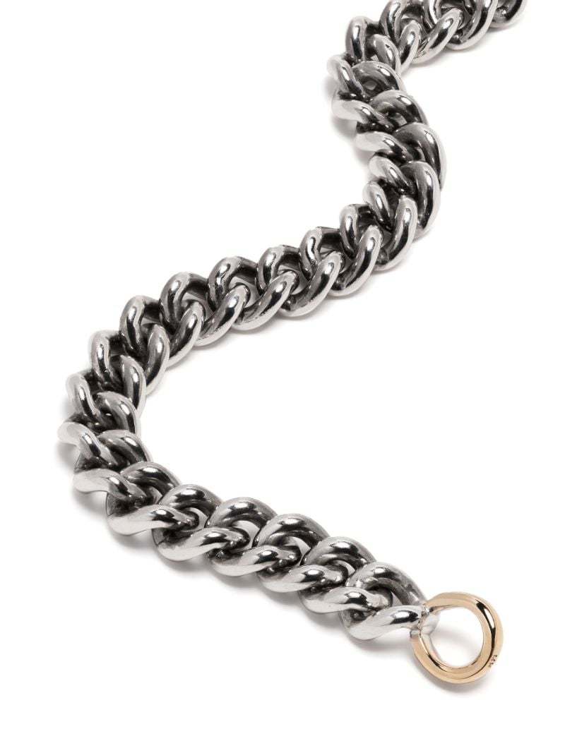 Sterling Silver and 14k Yellow Gold Minimega Curb Chain Bracelet