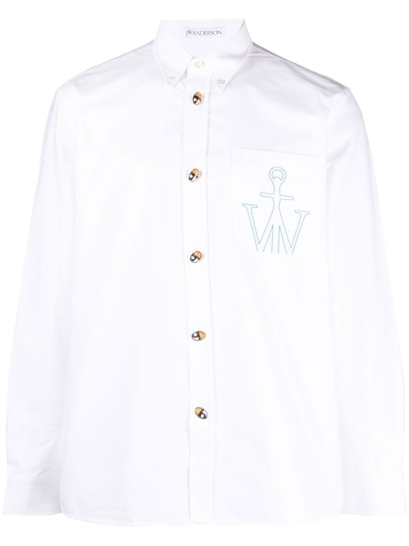 White Embroidered Cotton Shirt