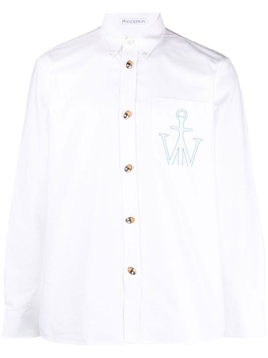 White Embroidered Cotton Shirt