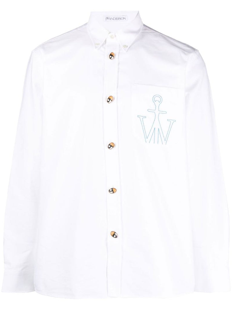 White Embroidered Cotton Shirt