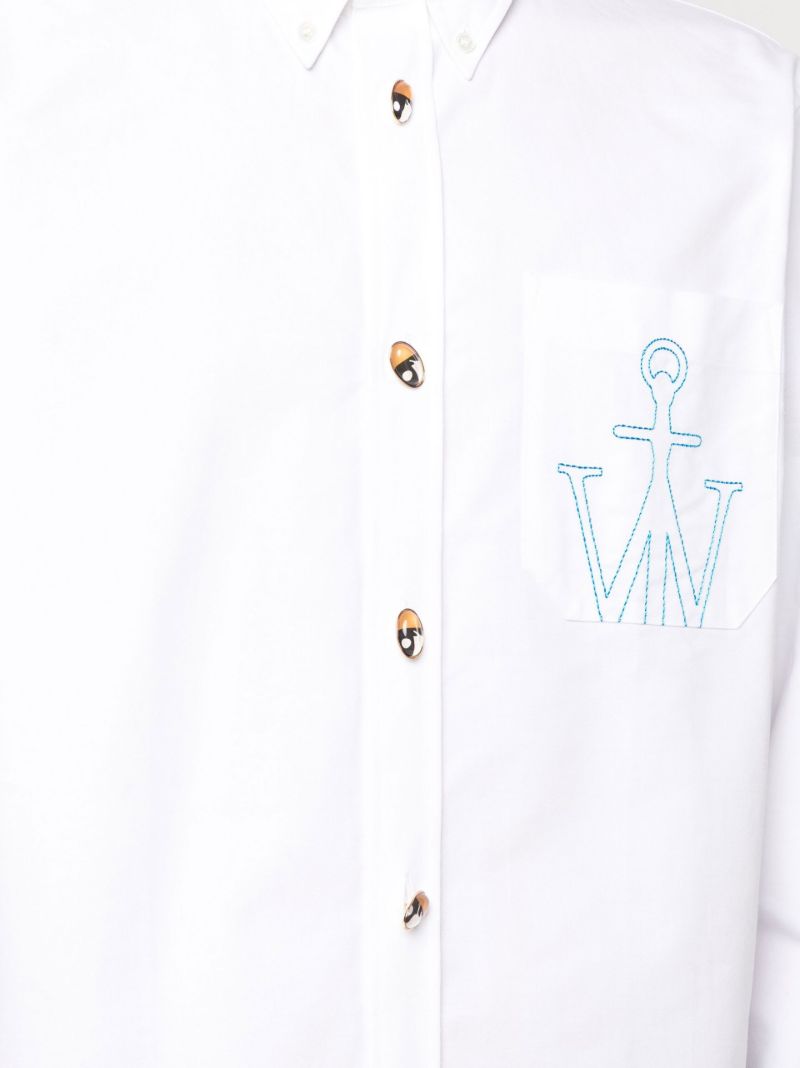 White Embroidered Cotton Shirt