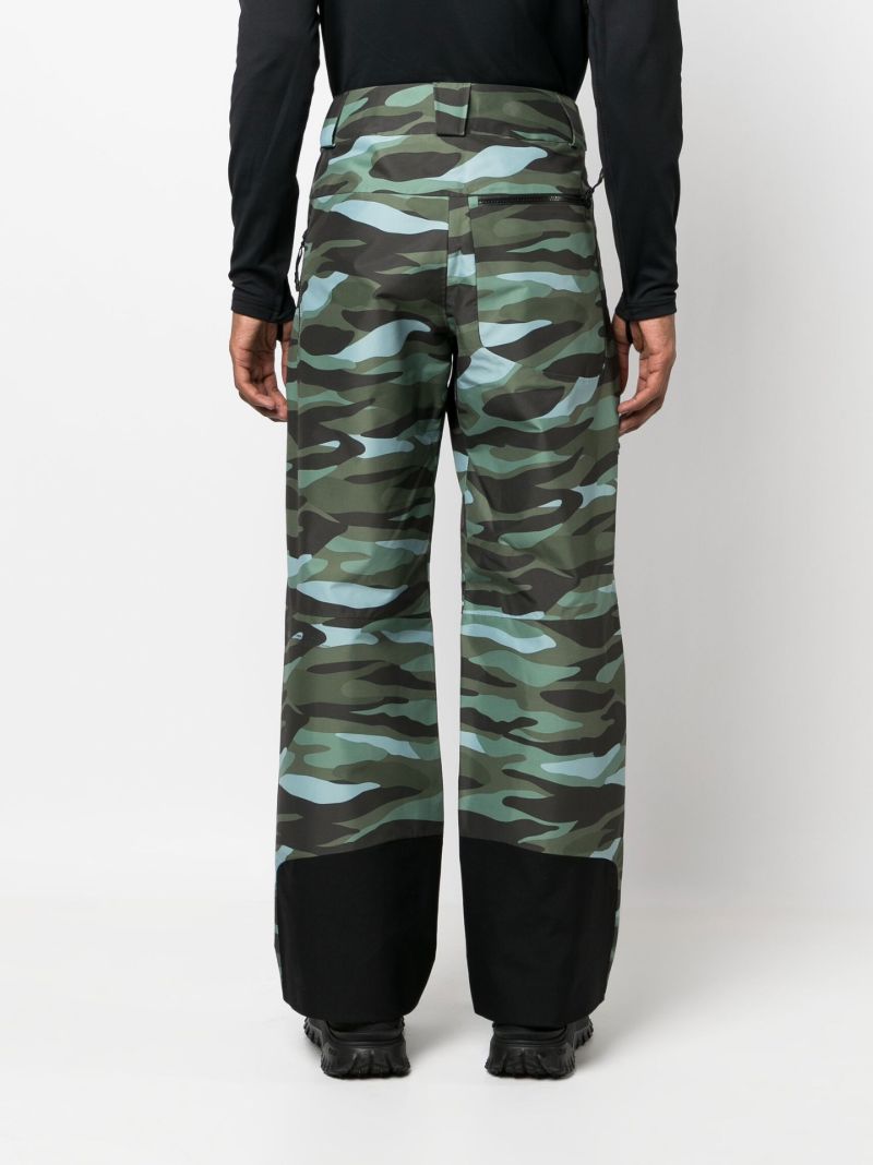 Green Sierra Camouflage Print Flared Ski Trousers