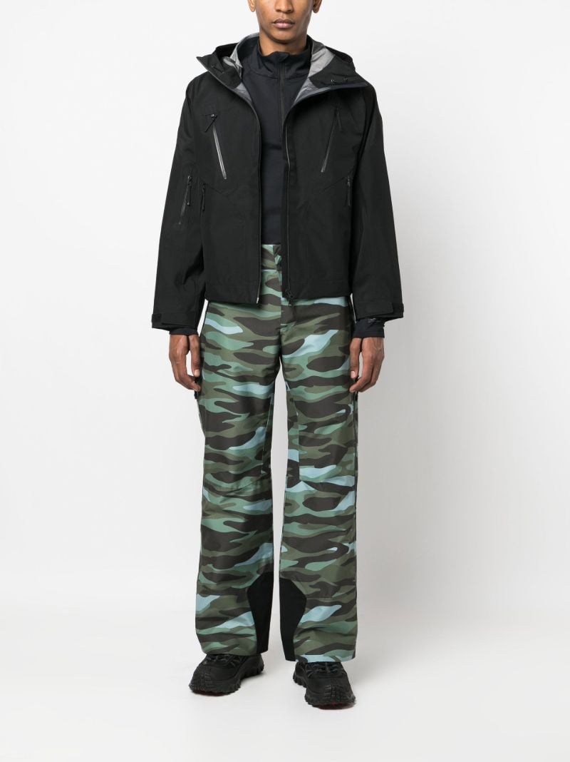 Green Sierra Camouflage Print Flared Ski Trousers
