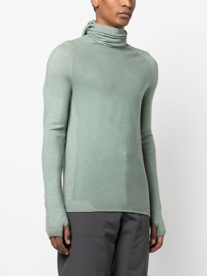 Green Balaclava Merino Sweater