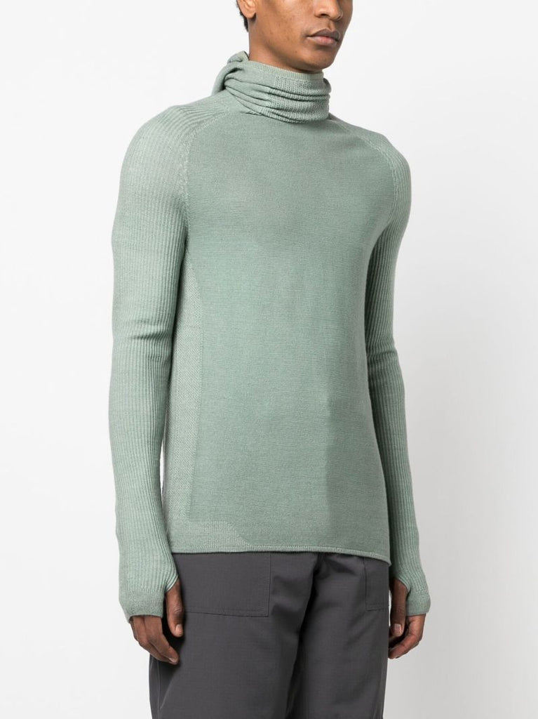 Green Balaclava Merino Sweater