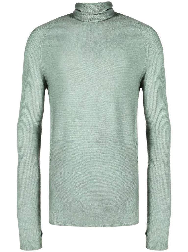 Green Balaclava Merino Sweater