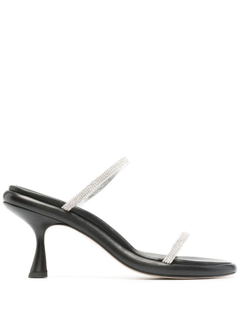 Black June 90 Crystal Embellished Leather Sandals