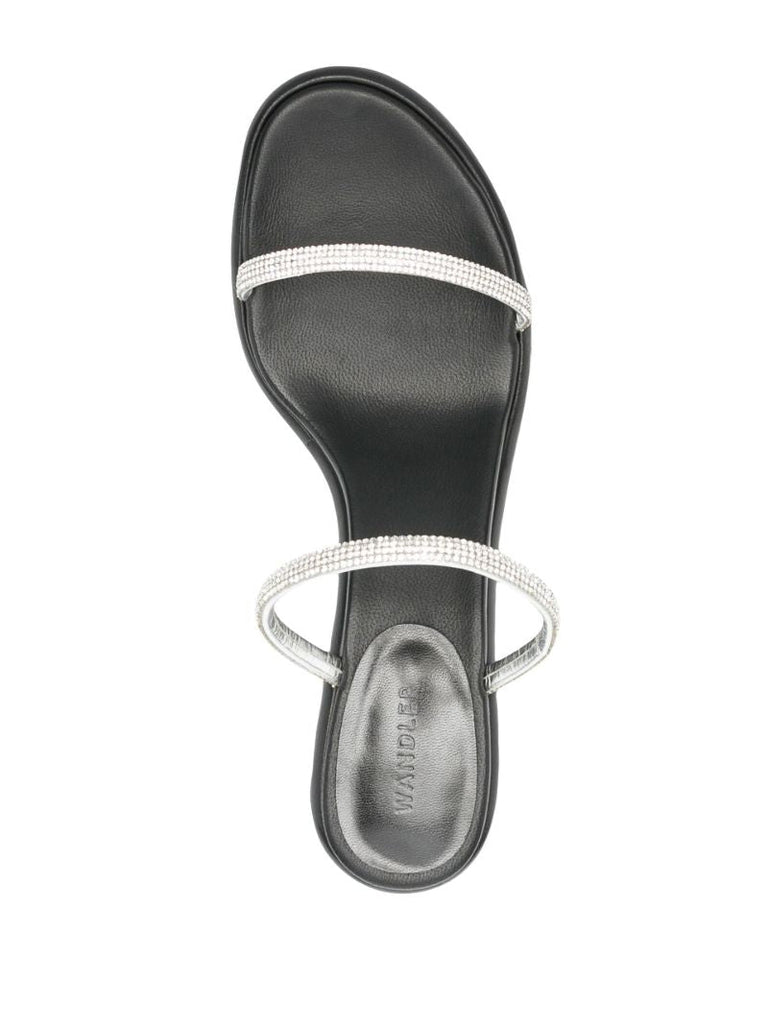 Black June 90 Crystal Embellished Leather Sandals