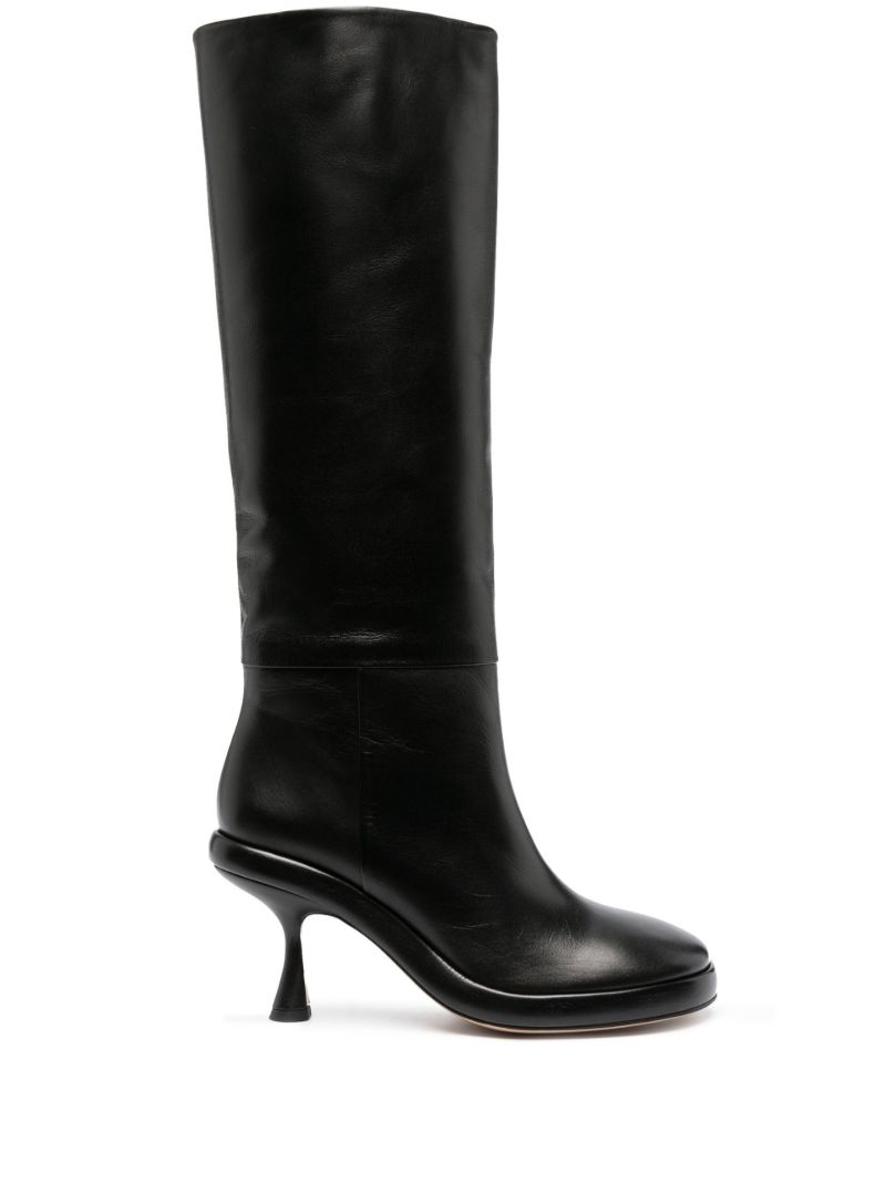 Black June 75 Leather Knee-high Boots