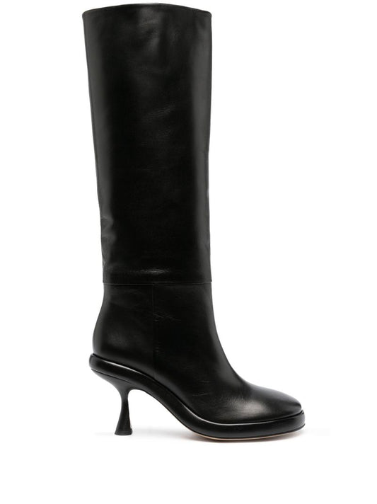 Black June 75 Leather Knee-high Boots
