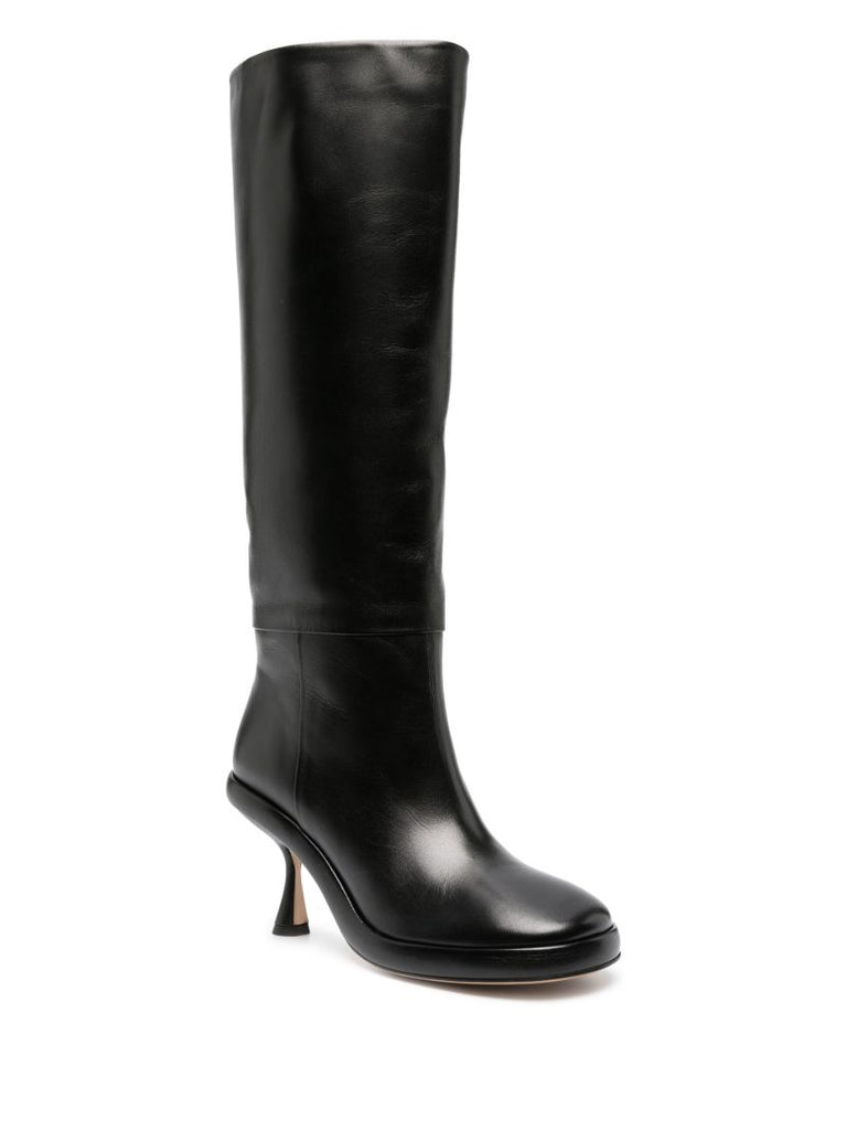Black June 75 Leather Knee-high Boots