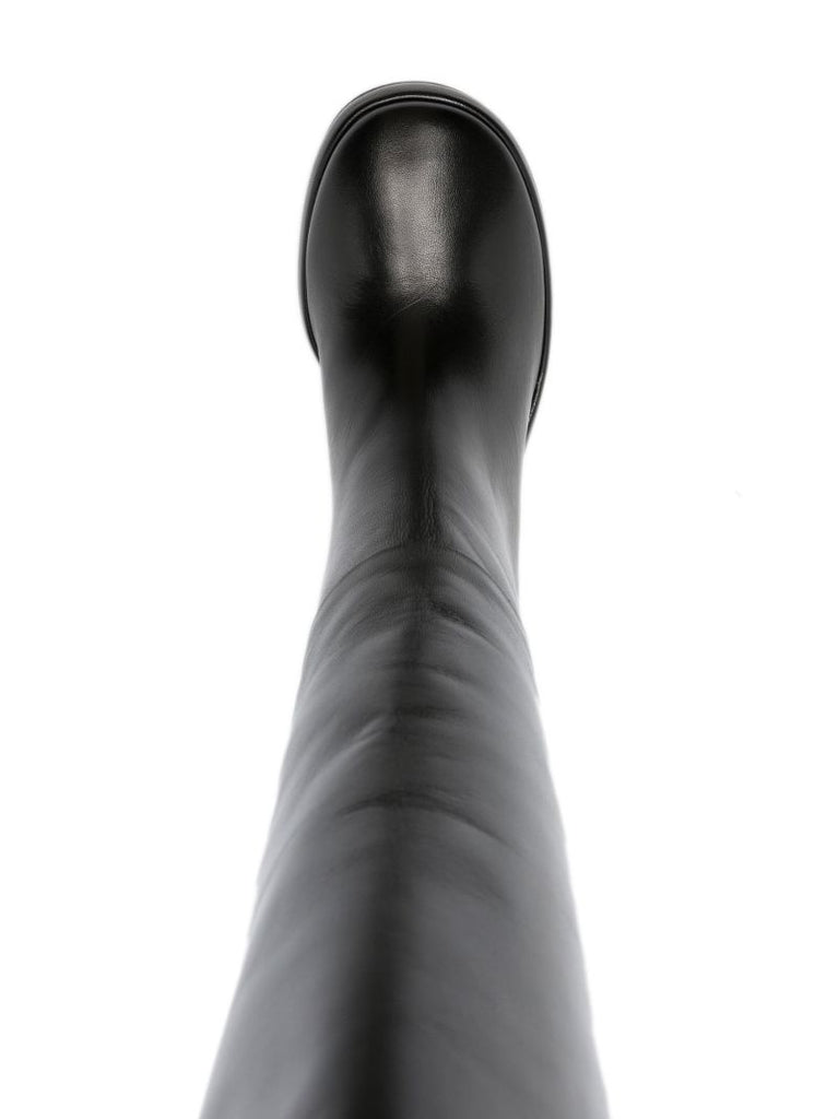 Black June 75 Leather Knee-high Boots