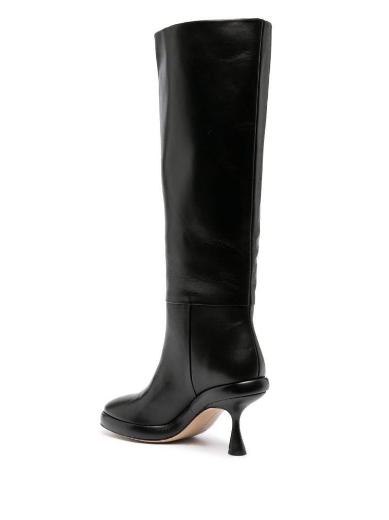Black June 75 Leather Knee-high Boots