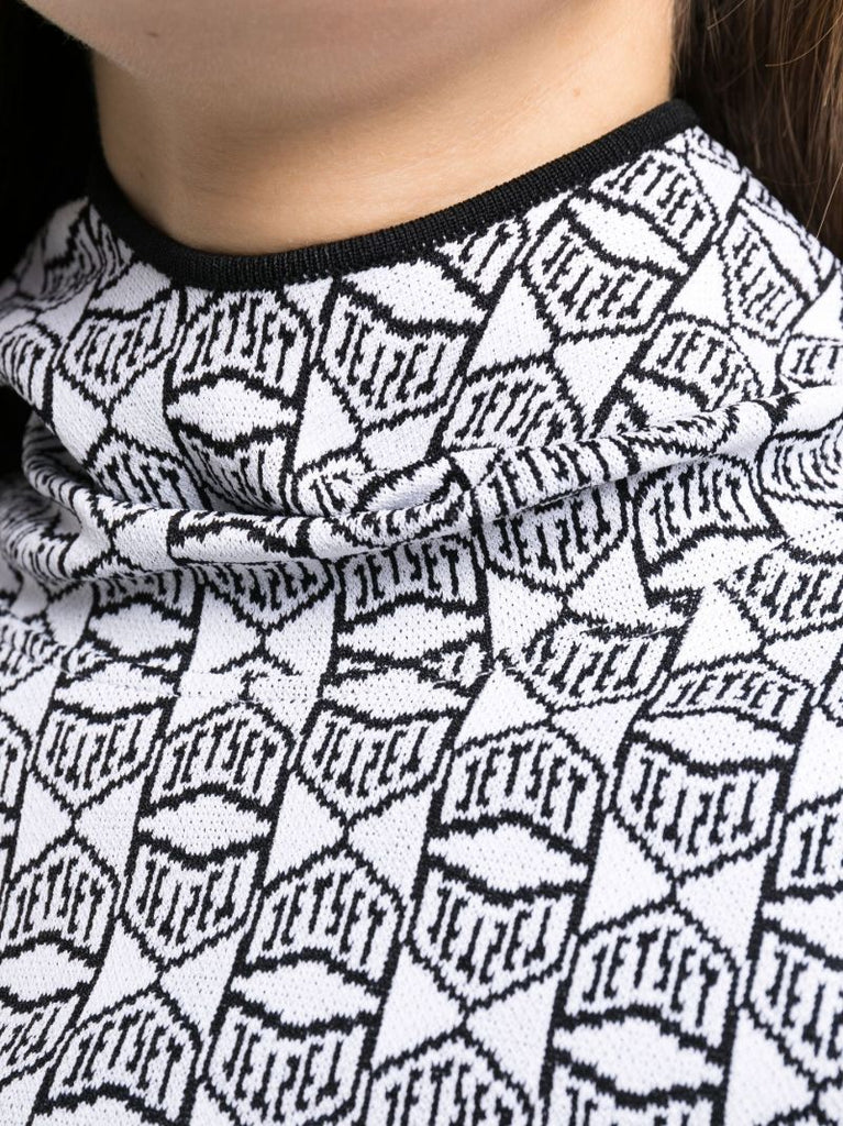 White Logo Knitted Ski Hoodie