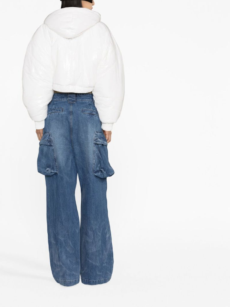 White Bianca Cropped Ski Jacket