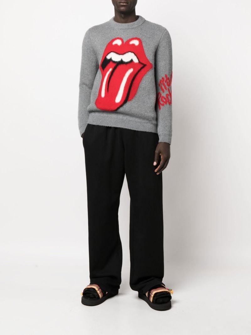 X the Rolling Stones Grey Tongue & Lips Sweater