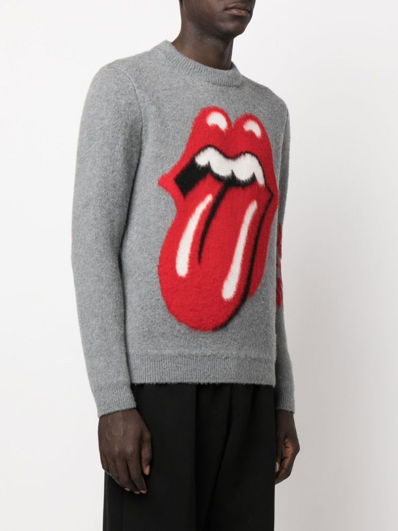 X the Rolling Stones Grey Tongue & Lips Sweater