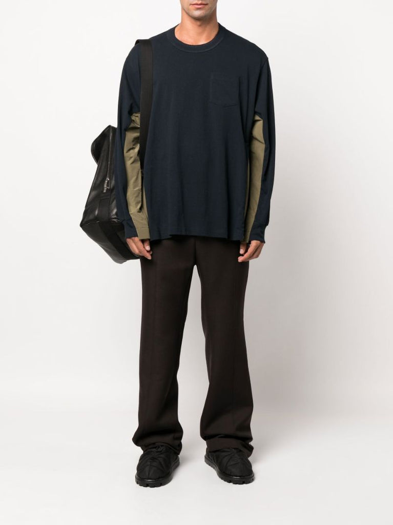 Blue Sport Mix Cotton Long Sleeve T-shirt