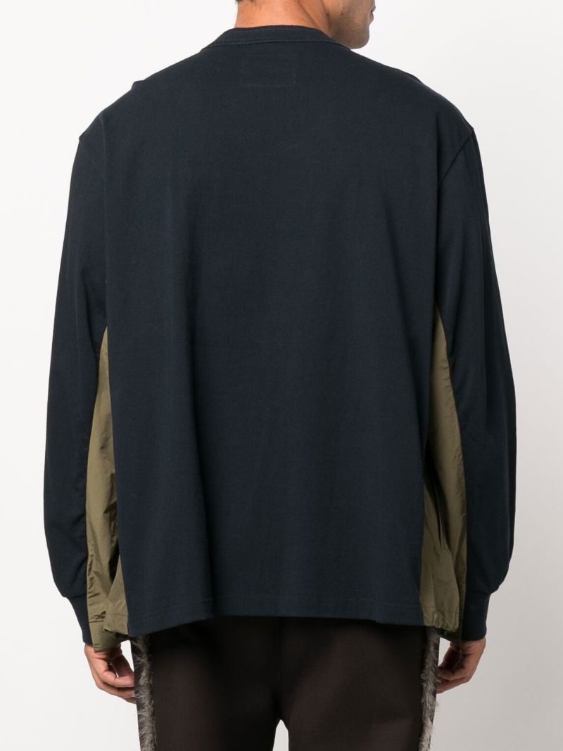 Blue Sport Mix Cotton Long Sleeve T-shirt