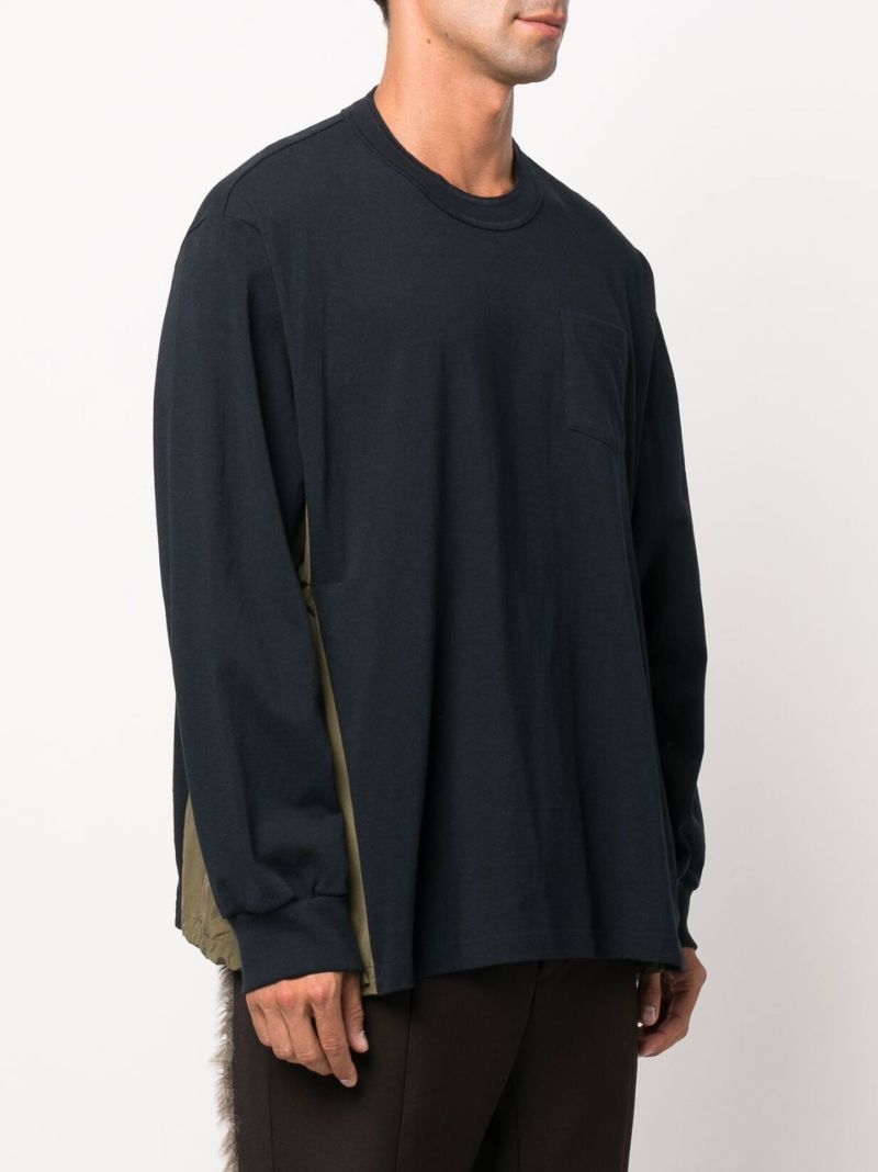 Blue Sport Mix Cotton Long Sleeve T-shirt
