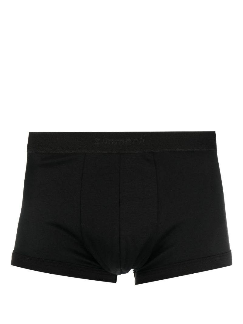 Black Cotton Boxer Briefs