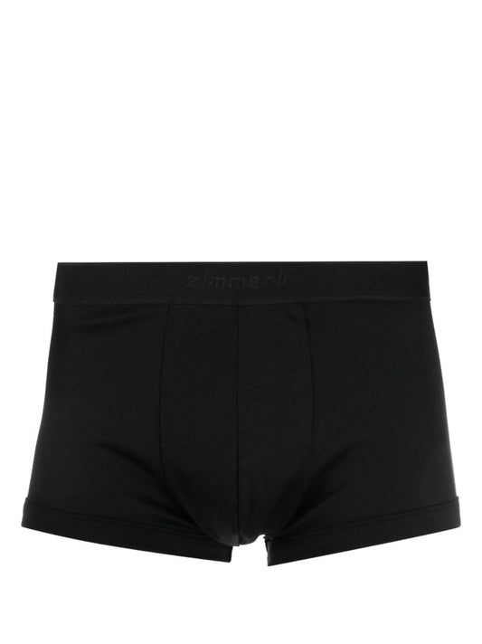 Black Cotton Boxer Briefs