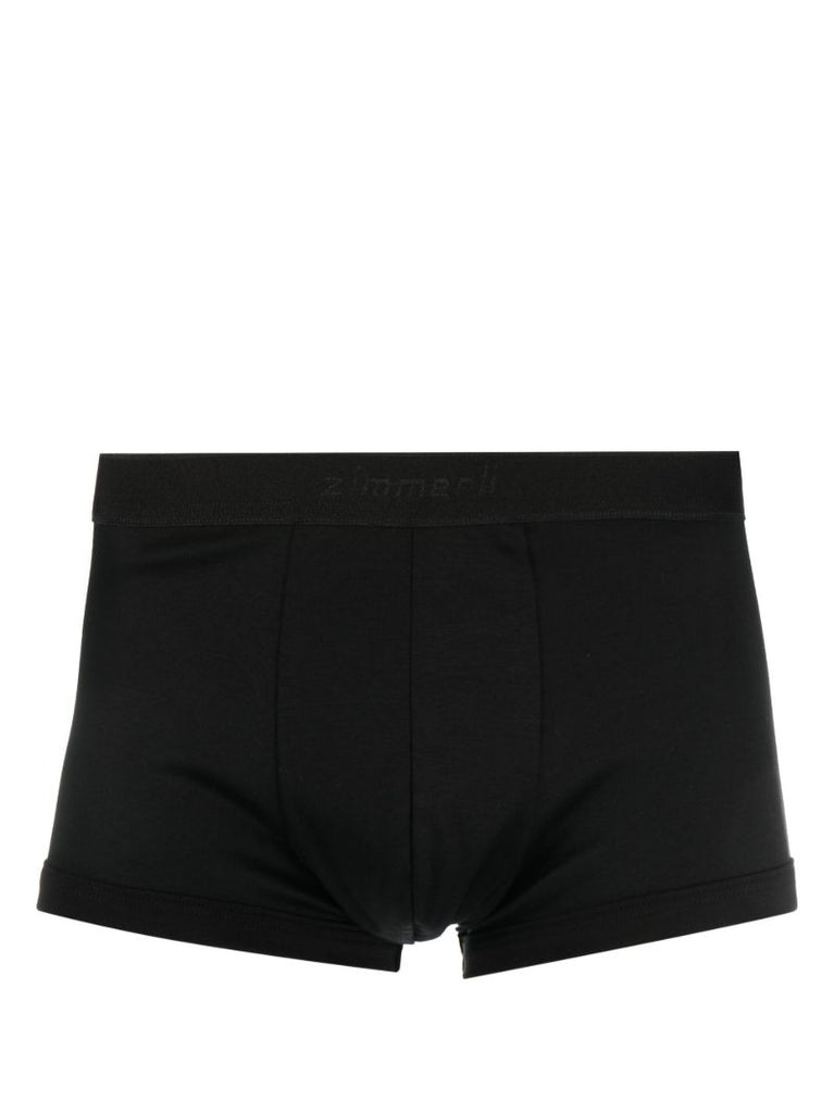 Black Cotton Boxer Briefs