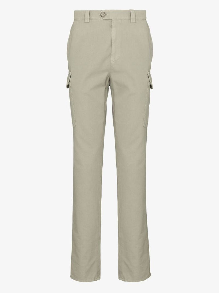 Neutral Multi-pocket Straight Leg Trousers
