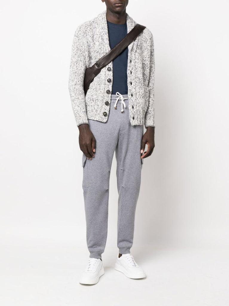 Grey Drawstring Cargo Track Pants