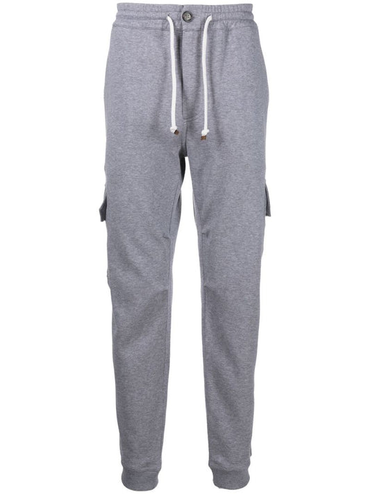 Grey Drawstring Cargo Track Pants